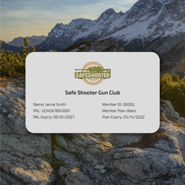 Safe Shooter Gun Club Membership Sample